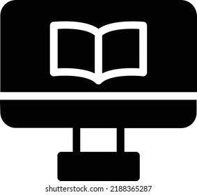 Smart Book Icon With Glyph Style, Futuristic Technology Sign And Symbol Isolated On White Background