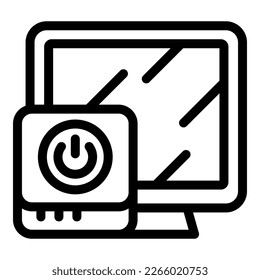 Smart box control icon outline vector. Internet wifi. Camera home