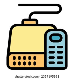 Smart box icon outline vector. Home tv. Video monitor color flat