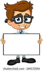 Smart Boy Cartoon Character