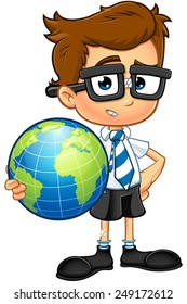 Smart Boy Cartoon Character