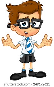 Smart Boy Cartoon Character