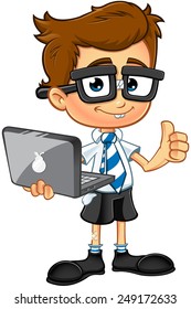 Smart Boy Cartoon Character