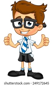 Smart Boy Cartoon Character