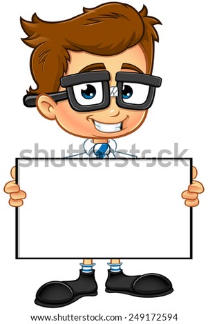 Smart Boy Cartoon Character