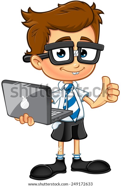 Smart Boy Cartoon Character Stock Vector (Royalty Free) 249172633