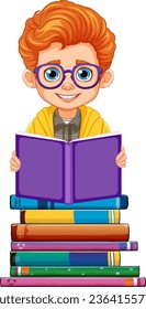 Ilustración del libro Smart Boy Reading
