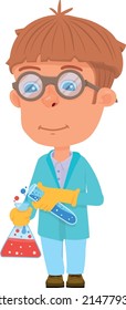 Científico inteligente. Experimento químico para niños