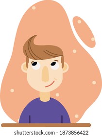 A smart boy thinks and dreams
