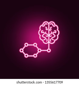 Smart brain artificial intelligence neon icon. Elements of Artifical intelligence set. Simple icon for websites, web design, mobile app, info graphics