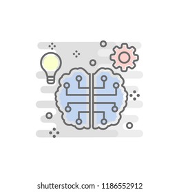 smart brain colored icon. Element of colored smart technology icon for mobile concept and web apps. Color smart brain icon can be used for web and mobile