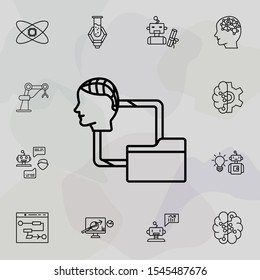 Smart brain file icon. Simple set of artificial intelligence icons. One of the collection for websites, web design, mobile app