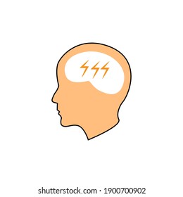 a smart brain in a flat, isolated and trendy style. Smart brain background for your website design logo, app, UI. Vector icon illustration, EPS10.