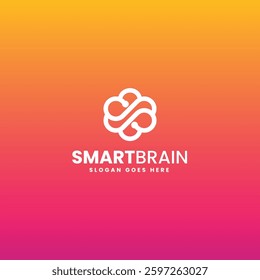 Smart Brain Flat Modern Logo