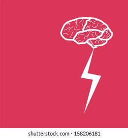 Smart brain glowing energy,vector design