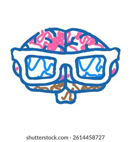 smart brain human doodle icon sketch vector. smart brain human sign. isolated symbol illustration