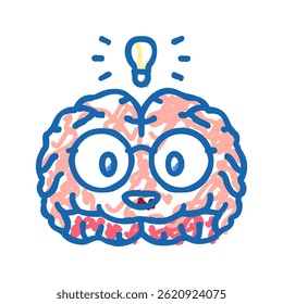 intelligentes Gehirn menschliches Doodle Symbol Skizze Vektor. Intelligentes Gehirn, menschliches Zeichen. einzelne Symbolgrafik