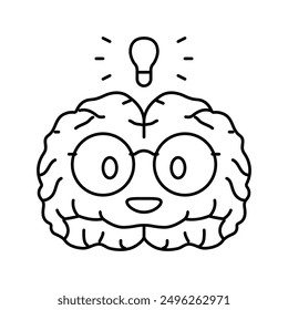 smart brain human line icon vector. smart brain human sign. isolated contour symbol black illustration