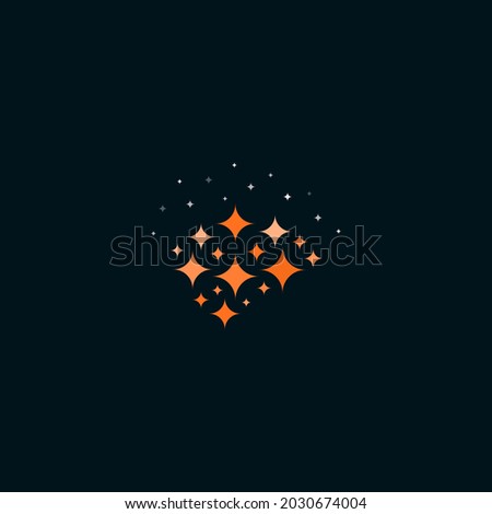 Smart brain logo concept, abstract brain symbol with sparkles, creativity think process symbols, mind idea, memory learning and knowledge symbol. Education, medicine, MRI technology, science sign