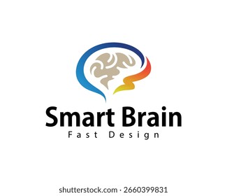 smart brain logo creative design concept psychology fast energy