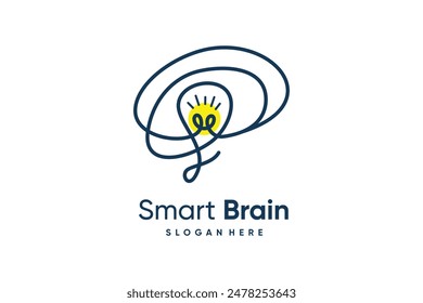 Smart brain logo design element idea with creative concept high resolution vector