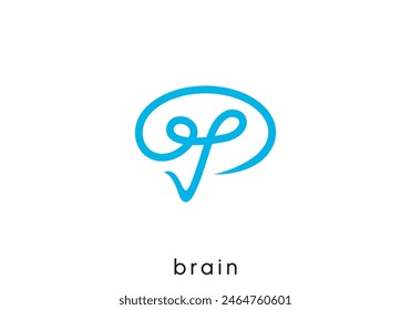 smart brain logo. innovation technology symbol icon design