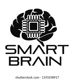 Smart brain logo. Simple illustration of smart brain vector logo for web design isolated on white background