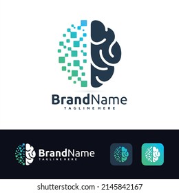 smart brain logo, smart technology icon