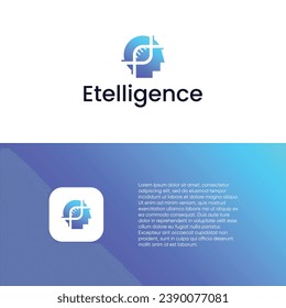 Smart brain logo technology, mind logo vector