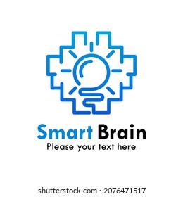 Smart brain logo template illustration