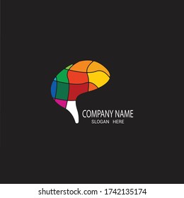 Smart brain logo vector template