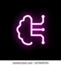 Smart brain neon icon. Simple thin line, outline vector of mix icons for ui and ux, website or mobile application