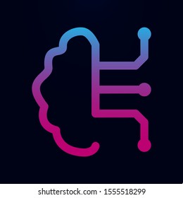 Smart brain nolan icon. Simple thin line, outline vector of Mix icons for ui and ux, website or mobile application