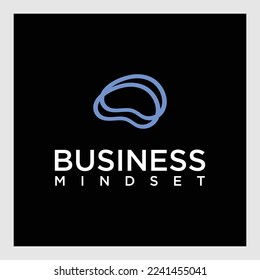 Smart brain outline logo vector design. Conscious logo concept, brainstorm, power thinking, mindfulness, consciousness logo icon.