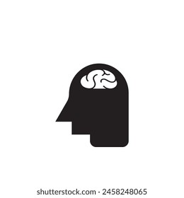 smart brain people logo design icon.