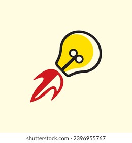 Cohetes cerebrales inteligentes con logotipo de incendio