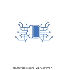 Smart Brain Tech Logo Design Illustration