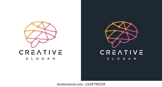 Smart brain technology logo design template. brain digital technology logo icon	
