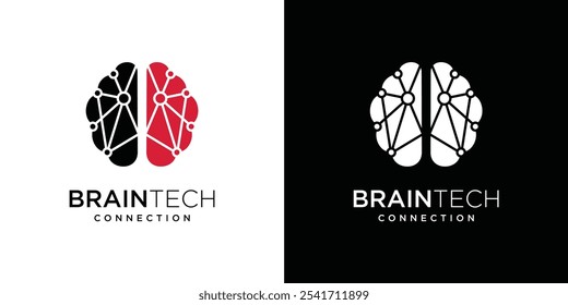 Modelo de design do logotipo da tecnologia inteligente do cérebro. ícone do logotipo da tecnologia digital do cérebro	
