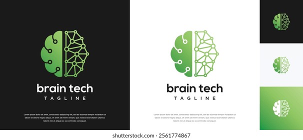 Smart brain technology logo design. Technology human brain logo template. Technology logo symbol icon