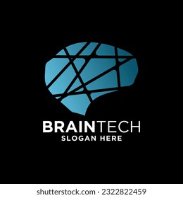 smart brain technology set digital logo idea Icon vector Template