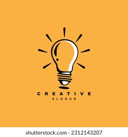 Smart bright idea lamp bulb logo design for your brand or business