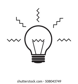 Smart and bright Light lamp icon, Idea lamp concept on white background,,creative technology design.