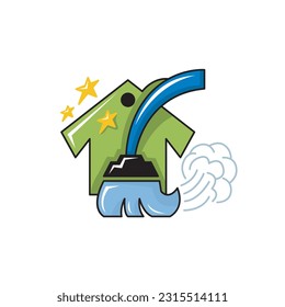 smart broom logo for house cleaner symbol and icon Template vector. solid color style,