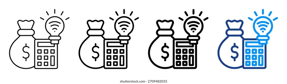Smart Budgeting-Symbol - Sammlungssatz für unterschiedliche Umrisse