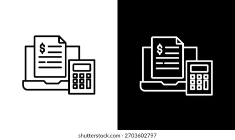 Smart Budgeting White Icon Set Design