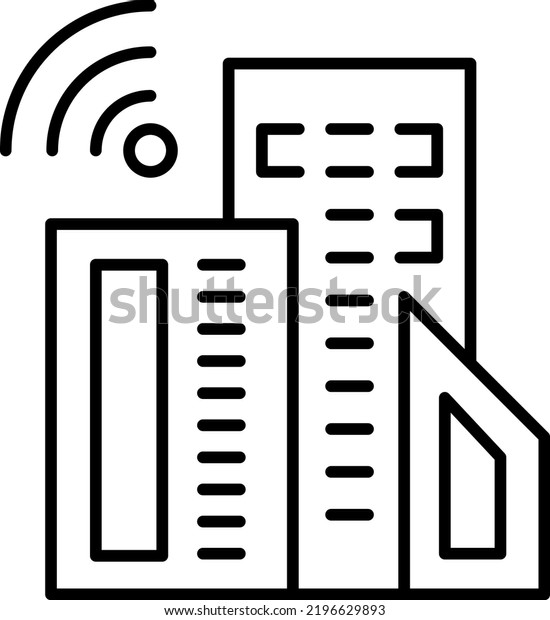 smart building city iot - thin line vector\
icon. Pixel perfect. Editable stroke - internet of things\
illustrations\
collection.