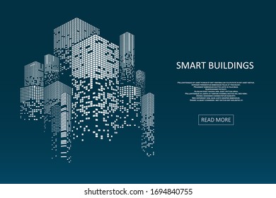 Smart building concept design for city illustration. Graphic concept for your design. - Shutterstock ID 1694840755