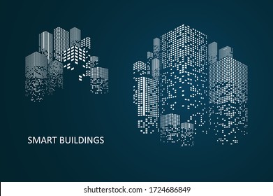 Smart building concept design for city illustration. Graphic concept for your design. - Shutterstock ID 1724686849