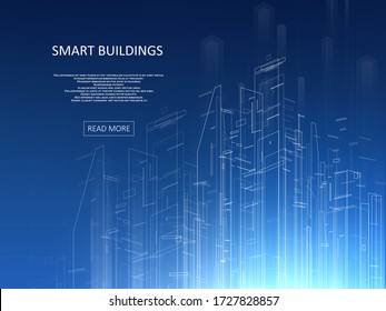 Smart Building Concept Design For City Illustration. Graphic Concept For Your Design.